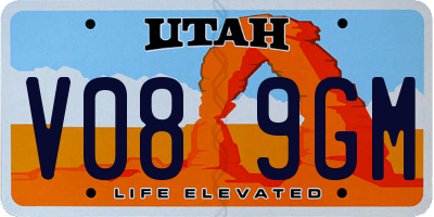 UT license plate V089GM