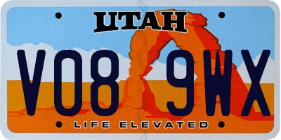 UT license plate V089WX