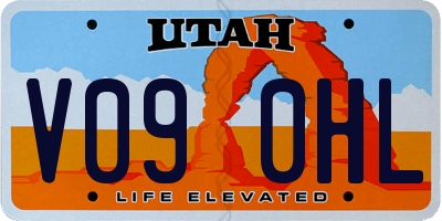 UT license plate V090HL
