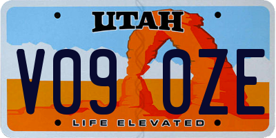 UT license plate V090ZE
