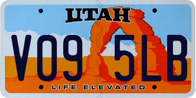 UT license plate V095LB