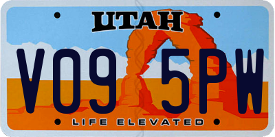 UT license plate V095PW