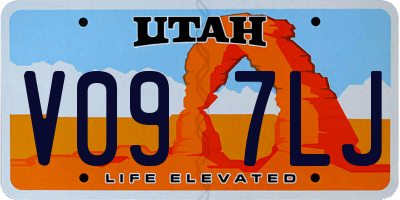 UT license plate V097LJ