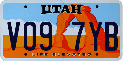 UT license plate V097YB