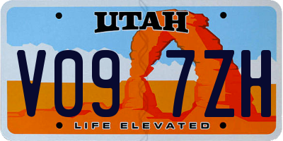 UT license plate V097ZH