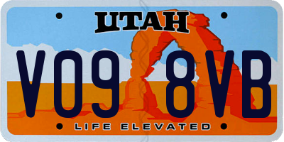 UT license plate V098VB