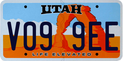 UT license plate V099EE