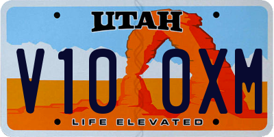 UT license plate V100XM