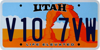 UT license plate V107VW