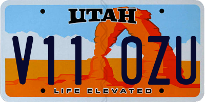 UT license plate V110ZU