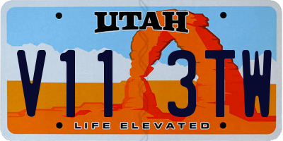 UT license plate V113TW