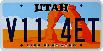 UT license plate V114ET
