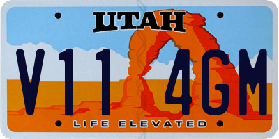 UT license plate V114GM