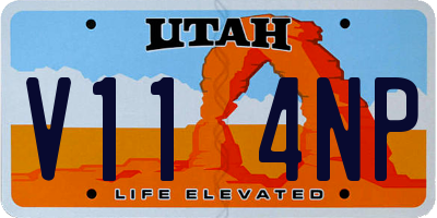 UT license plate V114NP