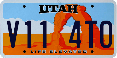 UT license plate V114TO