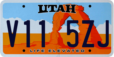 UT license plate V115ZJ