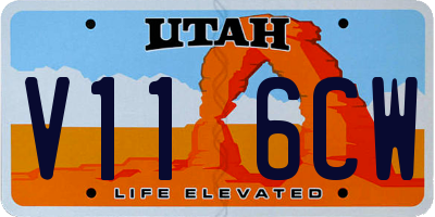 UT license plate V116CW