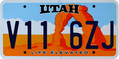 UT license plate V116ZJ