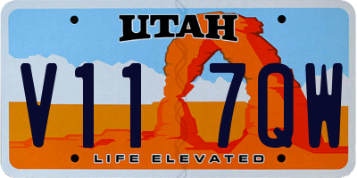 UT license plate V117QW