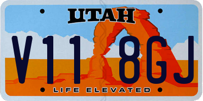 UT license plate V118GJ