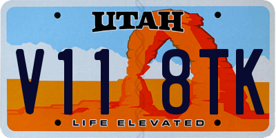 UT license plate V118TK