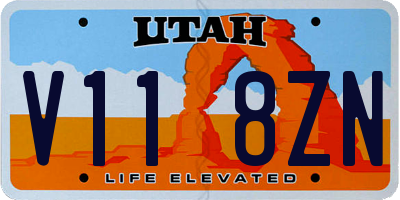 UT license plate V118ZN
