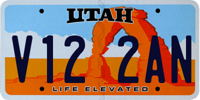 UT license plate V122AN