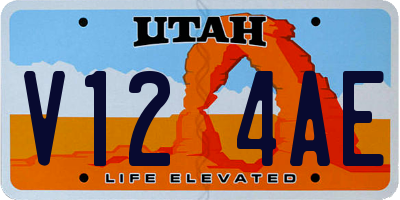 UT license plate V124AE