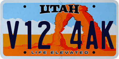 UT license plate V124AK