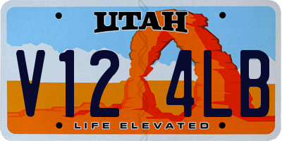 UT license plate V124LB