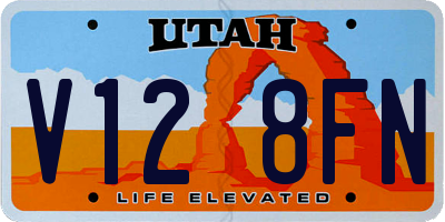 UT license plate V128FN