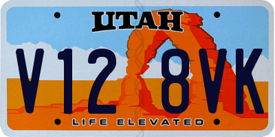 UT license plate V128VK