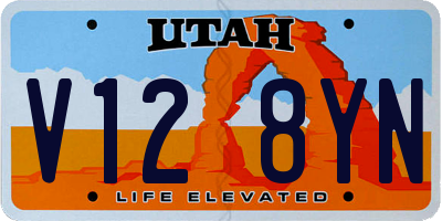 UT license plate V128YN