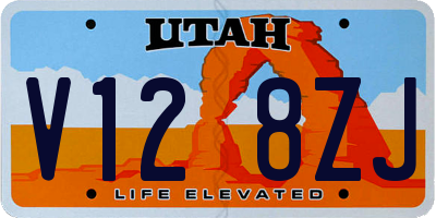UT license plate V128ZJ