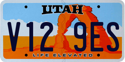 UT license plate V129ES