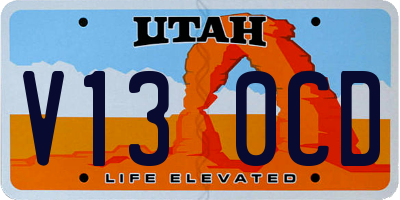 UT license plate V130CD