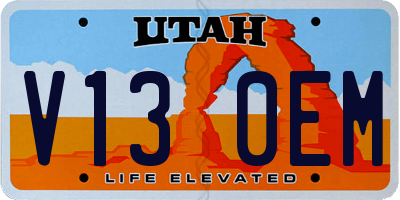 UT license plate V130EM