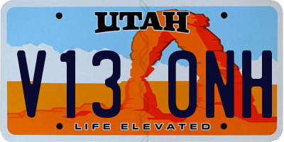 UT license plate V130NH