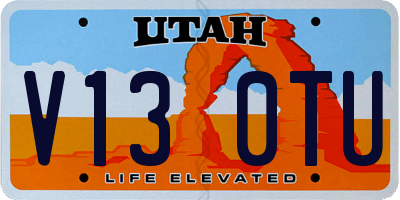 UT license plate V130TU