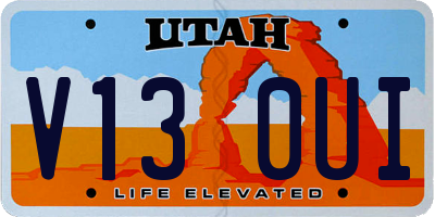UT license plate V130UI
