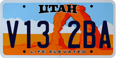UT license plate V132BA