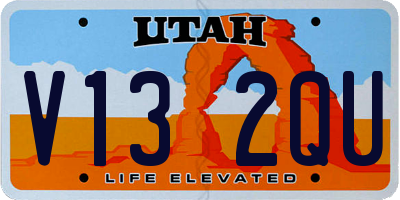 UT license plate V132QU