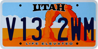 UT license plate V132WM