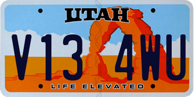 UT license plate V134WU