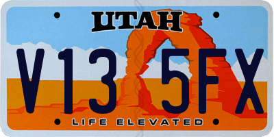 UT license plate V135FX