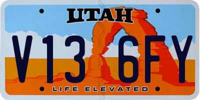 UT license plate V136FY