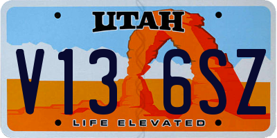 UT license plate V136SZ