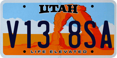 UT license plate V138SA
