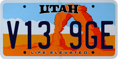 UT license plate V139GE
