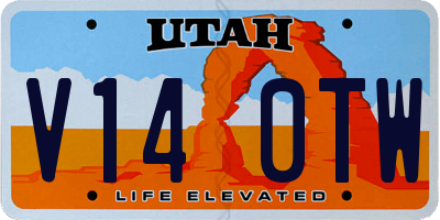 UT license plate V140TW